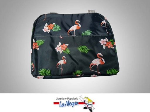 [20300073N] LONCHERA TERMICA 18X22X12CM FLAMINGO NEG MARCA S/M   
