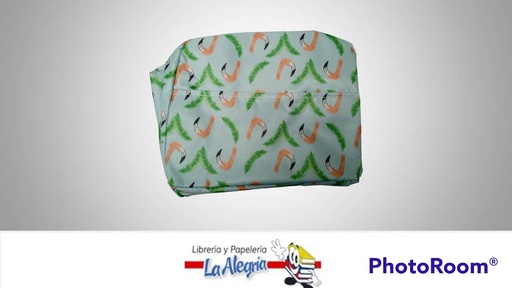 [20300073V] LONCHERA TERMICA 18X22X12CM FLAMINGO VERDE MARCA S/M