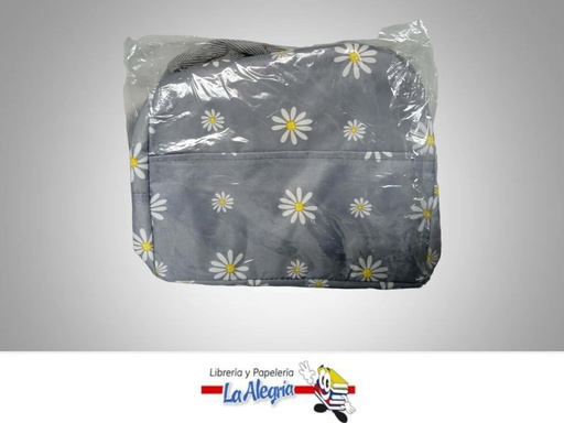 [20300099G] LONCHERA TERMICA 18X22X12CM MARGARITA GRIS MARCA S/M