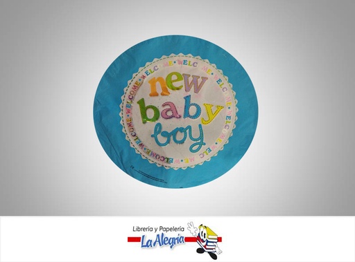 [20317] GLOBO FOIL 10 WELC NEW BABY BOY AZUL UN MARCA ANAGRAM   