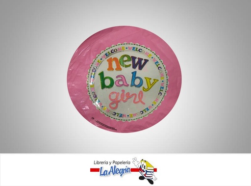 [21273] GLOBO FOIL 10 WELC NEW BABY GIRL ROS UN MARCA ANAGRAM   