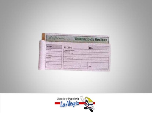 [4001300] TALONARIO DE RECIBO UNIFORMA 7,6X19 70HO MARCA UNIFORMAS   