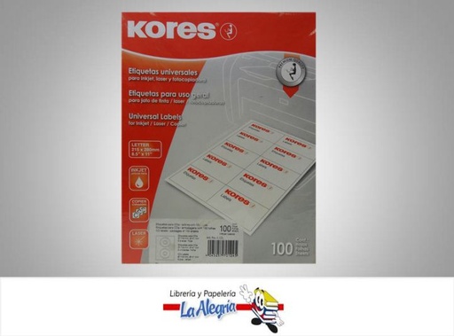 [4045257701245] ETIQUETA ADHESIVA P/DC 100H CARTA MARCA KORES   