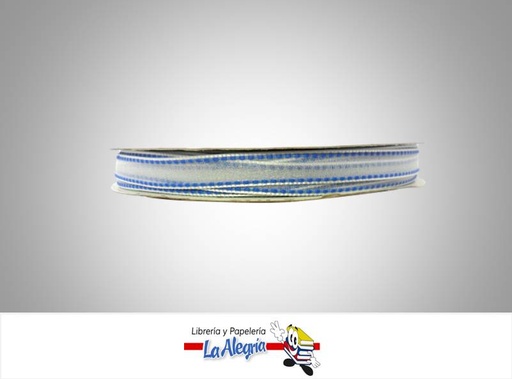 [430702010] CINTA ORGANZA 10MM AZUL INTENSO XMETRO MARCA S/M   