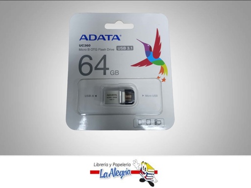 [4712366963566] PENDRIVE MICRO USB 64GBUC360 MARCA ADATA   
