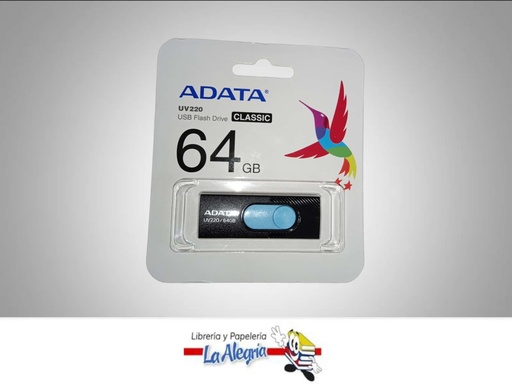 [4713218462763] PENDRIVE 64GB USB FLASH 2.0 UV220 UND MARCA ADATA   
