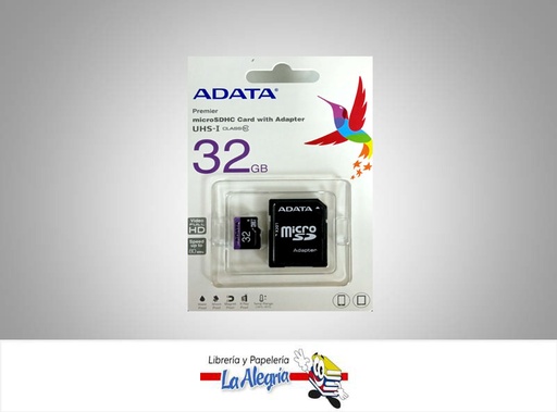 [4713435793947] MEMORIA MICRO SDHC 32GB CON ADAPTADOR MARCA ADATA