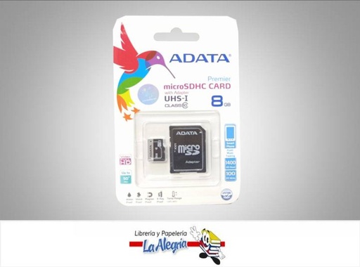 [4713435794036] MEMORIA MICRO SDHC 8GB C/ADAPTADOR MARCA ADATA   