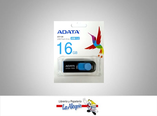 [4713435796634] PENDRIVE USB 16GB 3.0 UV128 AZUL MARCA ADATA   