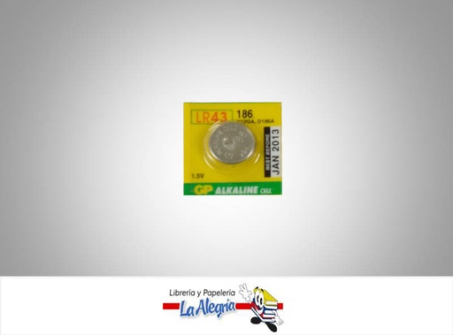 [4891199015502] PILA DE BOTON LR43 ALCALINA 1,5V UND MARCA GP   