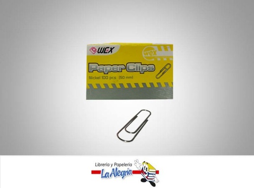 [4892605046882] CLIP 50MM JUMBO PLATEADO A1017 100UND MARCA WEX   