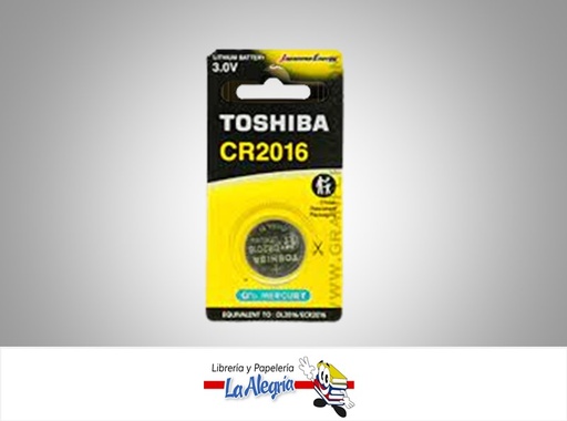 [4904530108044] PILA DE BOTON CR2016 LITIO 3V UND MARCA TOSHIBA   