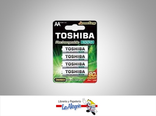[4904530593673] PILA RECARGABLE AA 1000MAH 1.2V SET 4 UND MARCA TOSHIBA