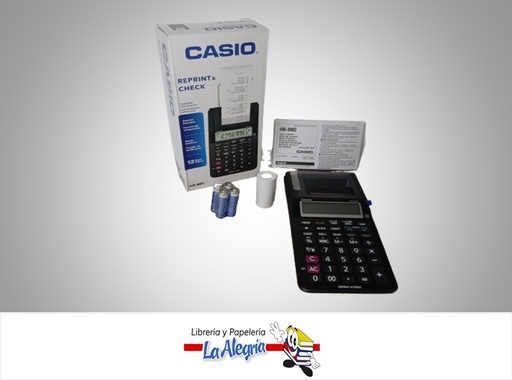 [4971850099550] CALCULADORA CON IMPRESORA HR-8RC-BK 12 DIGITOS MARCA CASIO