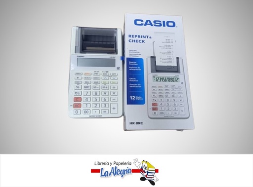[4971850099581] CALCULADORA CON IMPRESORA HR-8RC-WE 12 DIGITO HR8RCWE MARCA CASIO