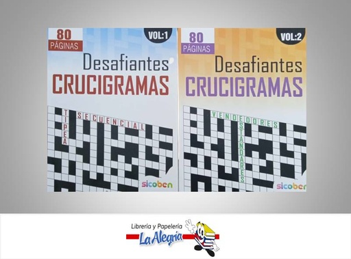 [6014417029039] DESAFIANTES CRUCIGRAMAS VOL 1 Y 2  80 PAGINAS TEMATICA PASATIEMPO   EDITORIAL SICOBEN