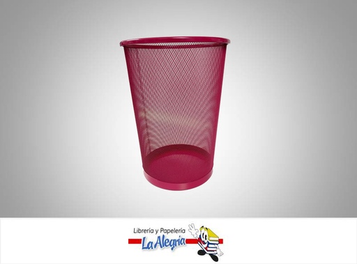 [6104] PAPELERA METALICA MEDIANA 29.5X20 FUCSIA    