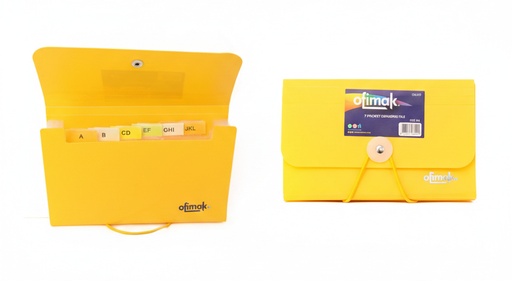 [663701985511] ARCHIVADOR SINFONIA CON LIGA HORIZONTAL 7 DIVSIONES OK349 17.9 X10CM NEON MARCA OFIMAK