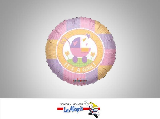 [681070201391] GLOBO FOIL 18 ITS A GIRL ROSADO UND MARCA KALEIDOSCOPE   
