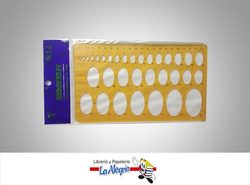 [6911082503126] PLANTILLA DE ELIPSES ACRILICA4MM A 42MM MARCA BO DA   