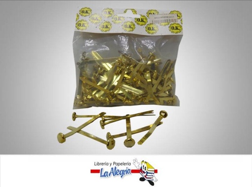 [6923656582031] SERAFIN 51MM 100 PZAS DORADO MARCA OK   