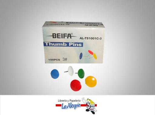 [6924246157882] CHINCHE METALICO COLORES 100 UND MARCA BEIFA   