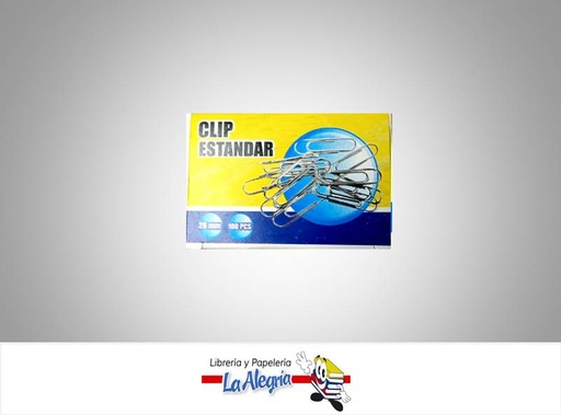 [6925410800245] CLIP ESTANDAR METAL 28MM 100 UND MARCA OFFICE PRO   