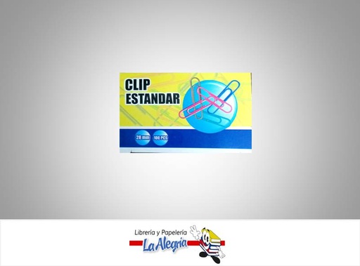 [6925410800344] CLIP ESTANDAR COLOR 28MM 100 UND MARCA OFFICE PRO   