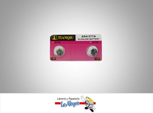 [6927799681040] PILA DE BOTON AG4/377A ALCALINA1,55V 2U MARCA TIANQIU   
