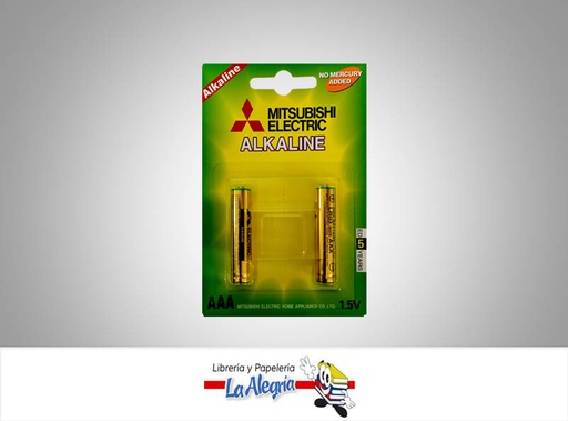 [6927799684577] PILA AAA ALCALINA 1.5 V LR03/2BP SET 2 UND MARCA MITSUBISHI ELECTRIC