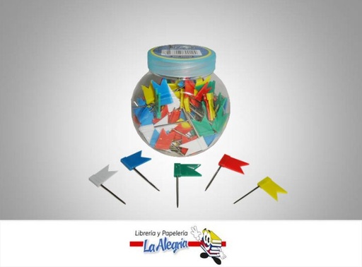 [6936063800124] CHINCHE BANDERA PARA MAPA COLORES SURTIDOS 100UND MARCA L.O.