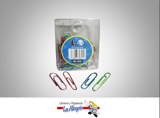 [6936063808922] CLIP 33MM METALIZADO COLORES 50UND MARCA L.O.   