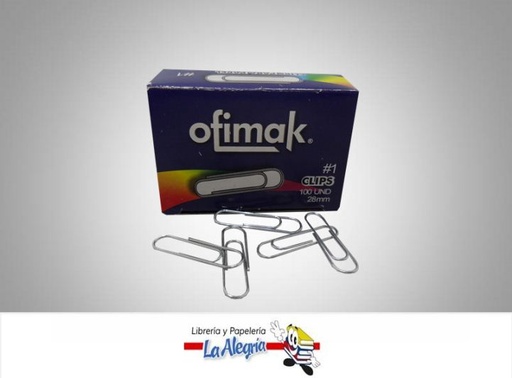 [6937544304643] CLIP NIQUELADO OK02; 28MM 100UND MARCA OFIMAK