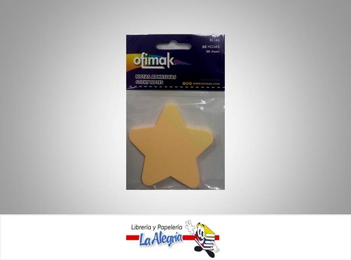 [6937544331465] NOTA AUTOADHESIVA ESTRELLA NEON MELON 50H MARCA OFIMAK   