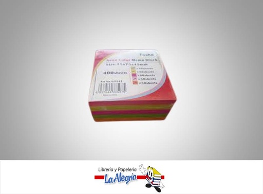 [6937544335975] NOTAS ADHESIVAS NEON 75X75 400 HOJAS MARCA FOSKA   