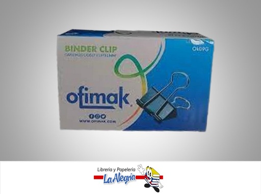 [6935181510977] BINDER CLIP OK09G 51MM CAJA 12 UND MARCA OFIMAK