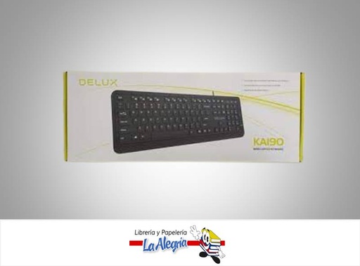 [6938820412656] TECLADO USB KA190U NEGRO MARCA DELUX   