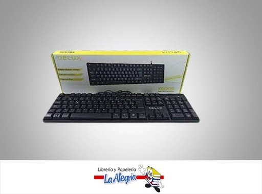 [6938820413585] TECLADO USB OFFICE K6012U NEGRO MARCA DELUX   