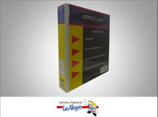 [6939540592949] CARPETA 3 AROS 1 1/2" CARTA BLANCA MARCA OFFICE LINE