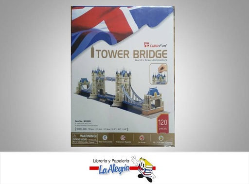 [6944588210663] ROMPECABEZA 3D TOWER BRIDGE 120PZA MARCA CUBICFUN   