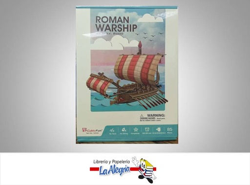 [6944588240325] ROMPECABEZA 3D ROMAN WARSHIP 85 PZA MARCA CUBICFUN   