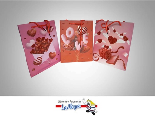 [6978022470016] BOLSA DE REGALO ROSAS Y CORAZONES 18X24C MARCA PINTARETA   