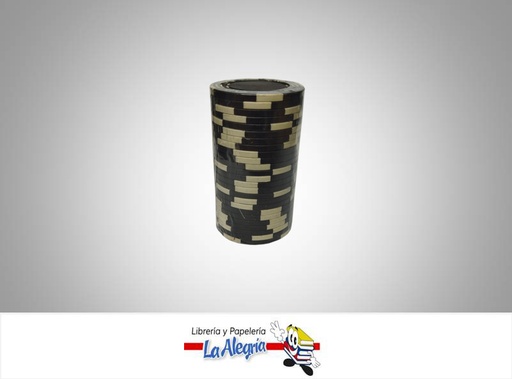 [704551400615] FICHAS PARA POKER DE CERAMICA NEGRO 25UN MARCA S/M   