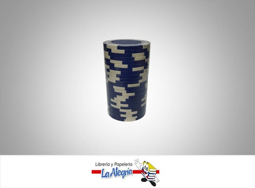 [704551400622] FICHAS PARA POKER DE CERAMICA AZUL 25UND MARCA S/M   