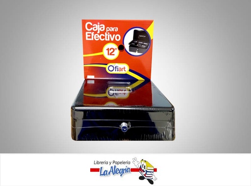 [720171614423] CAJA EFECTIVO CON LLAVE 12'' NEGRO MARCA OFIART