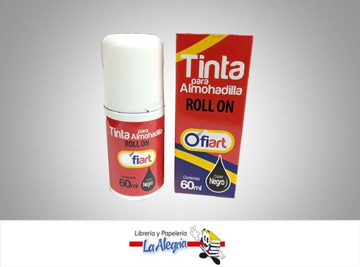 [720171614430] TINTA PARA ALMOHADILLA NEGRO ROLL ON  60ML UND MARCA OFIART