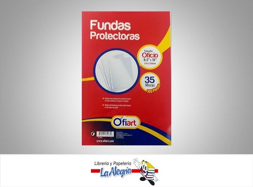 [720171614874] FUNDA PROTECTORA OFICIO PAQ 100 UNID MARCA OFIART   