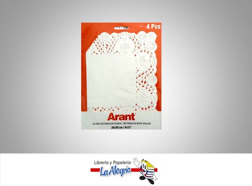 [721456866568] BLONDA REDONDA 20X30 CM BLANCA 4 PZ MARCA ARANT   