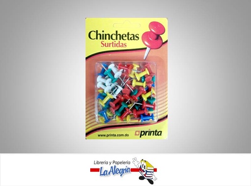 [736211543981] CHINCHES PARA MAPA COLORES SURTIDOS MARCA PRINTA