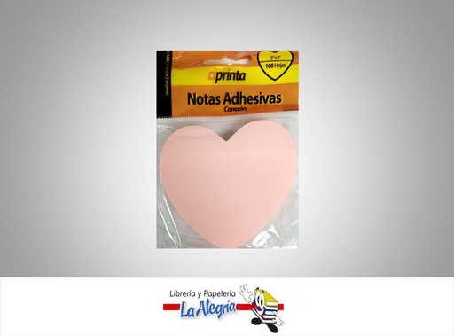 [736211552686] NOTA AUTOADHESIVA 3X3'' CORAZON UND MARCA PRINTA   